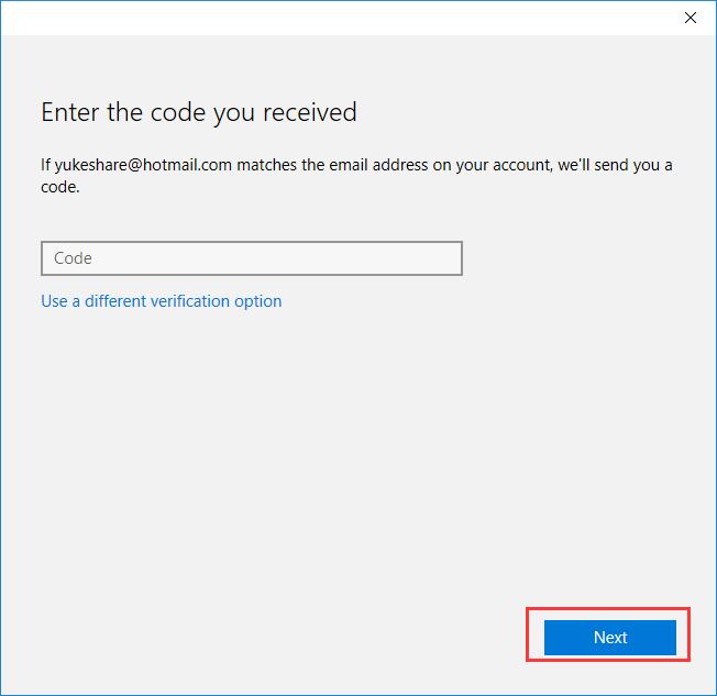 enter the received code