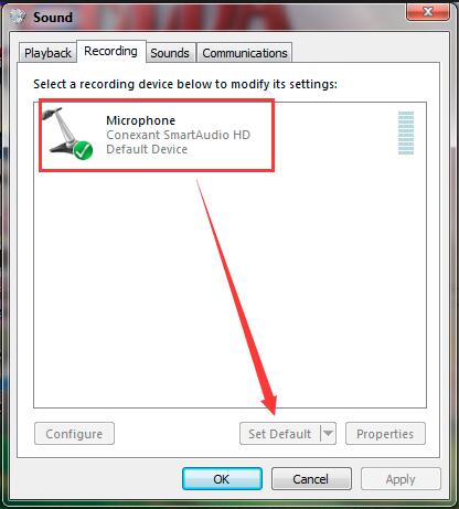 microphone as default device