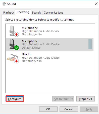 microphone configure