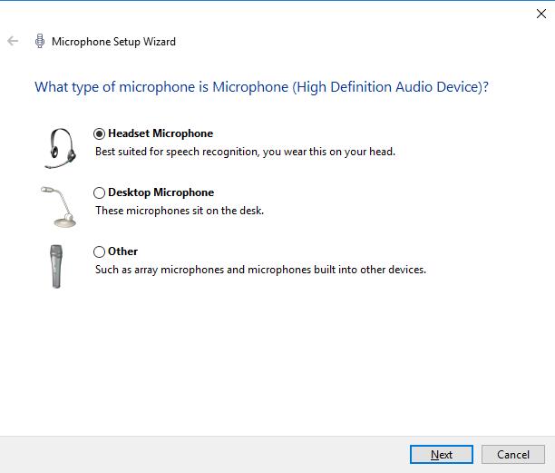 microphone setup wizard