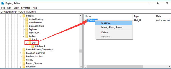 modify date in register