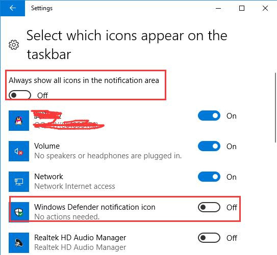 pin windows defender icon on the taskbar