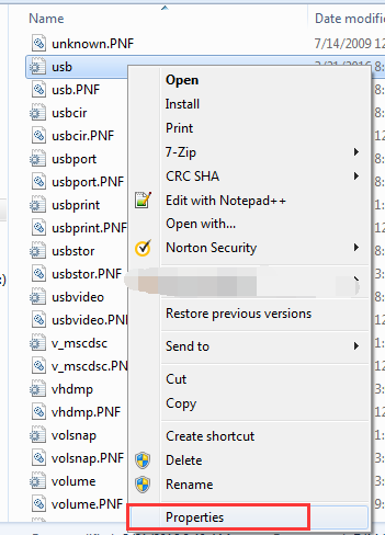 properties of the inf document