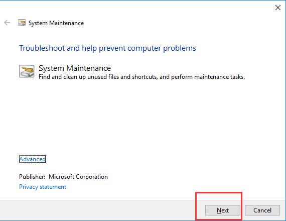 system maintance troubleshoot