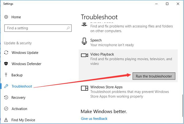 video playback troubleshooter