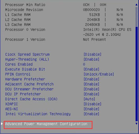 advanced power management configuration in bios