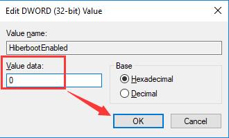 change hiber value data to 0