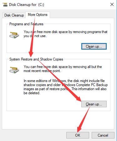 cleanup system files andd shadow copies