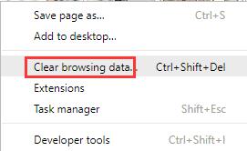 clear google chrome browsing data