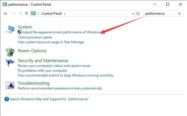 control panel performance