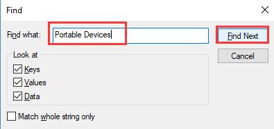 find registry portable device