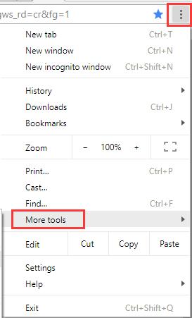 google chrome more tools