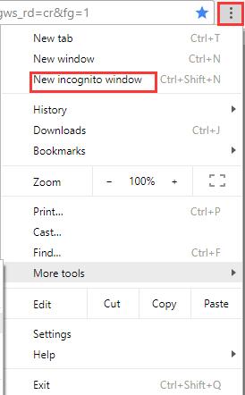 new incognito window google chrome