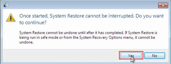 once started system restore