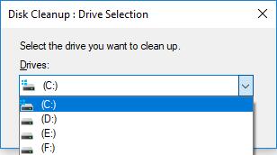 select the drive you want to clean up