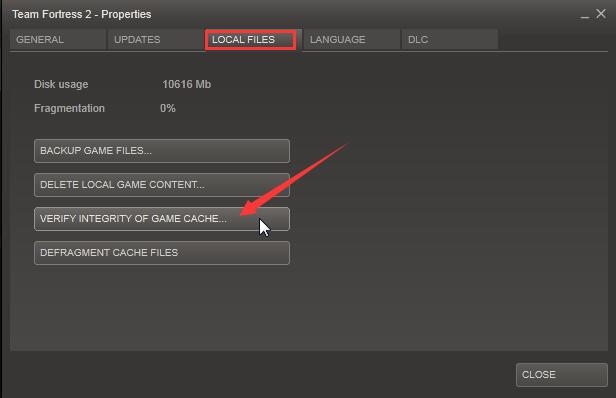 verify integrity of game cache