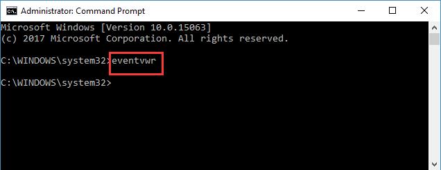 command prompt eventvwr