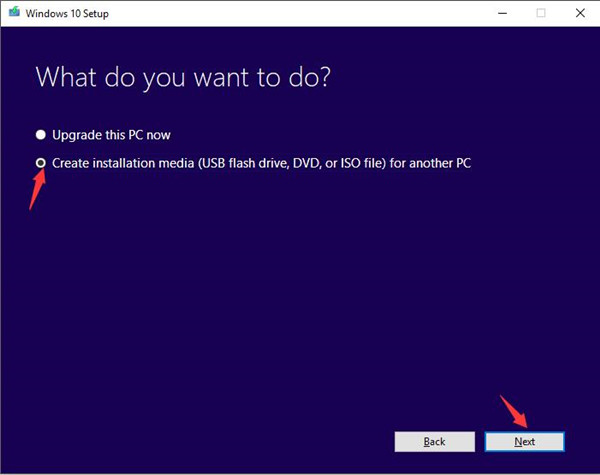 create installation media for another pc