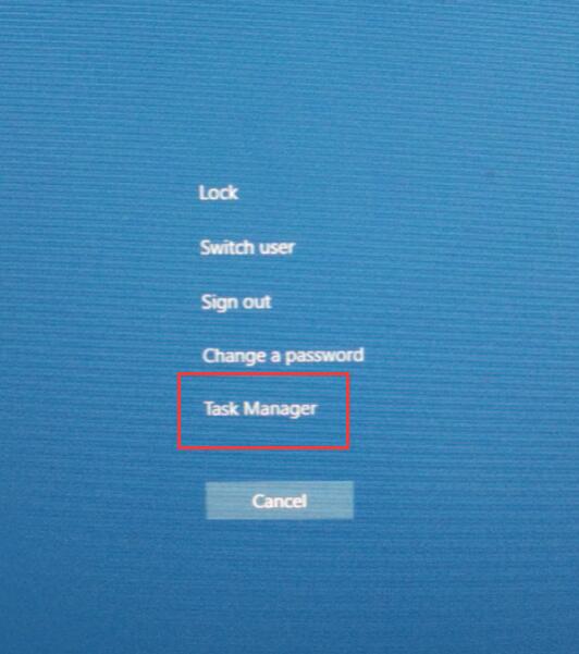 ctrl alt delete to open task manager