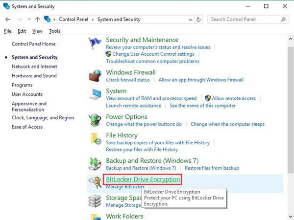 bitlocker drive encryption