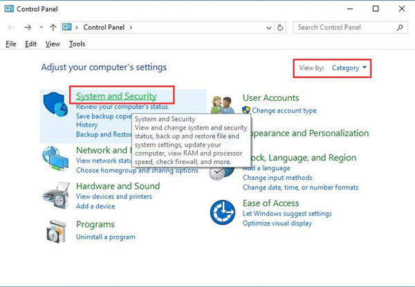 system and security in control panel