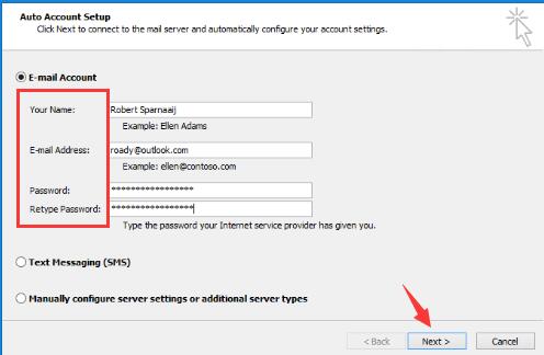 new outlook profile information