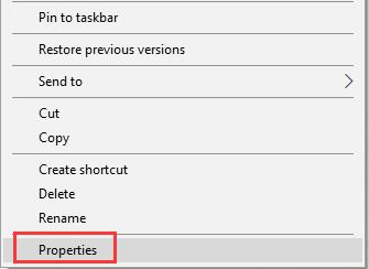 application properties in desktop