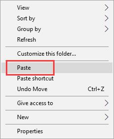 paste wimgapi.dll file in windows 10 update folder