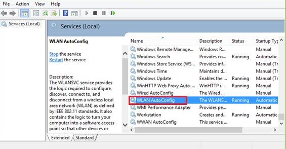 wlan autoconfig in services