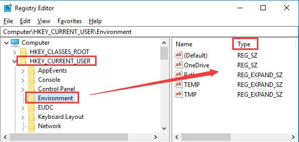 hkey current user environment