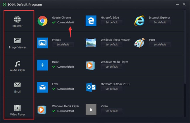 windows default apps