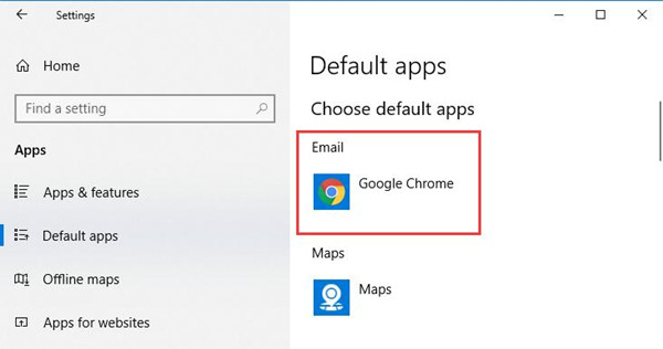 change default email app in chrome