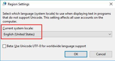 set the system locale as english