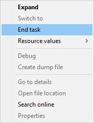 end spotify task in task manager