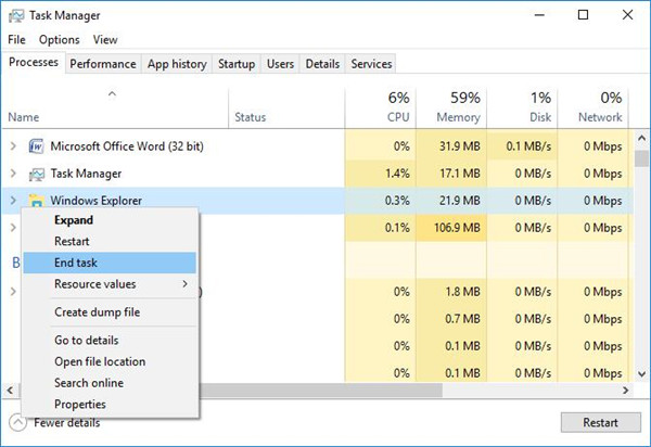 windows 10 process explorer