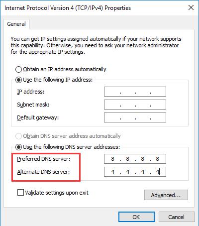 preferred dns server