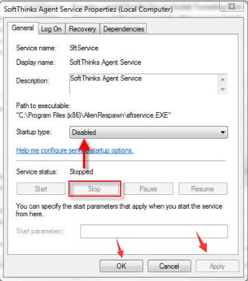 disable soft thinks agent service