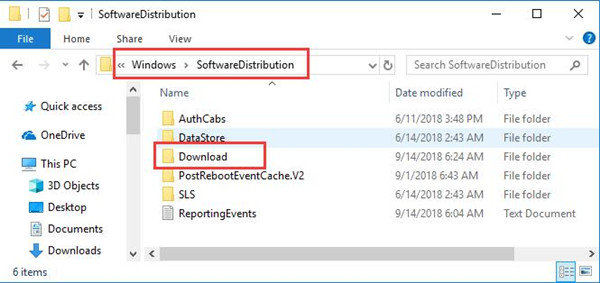 download folder in software distribution folder