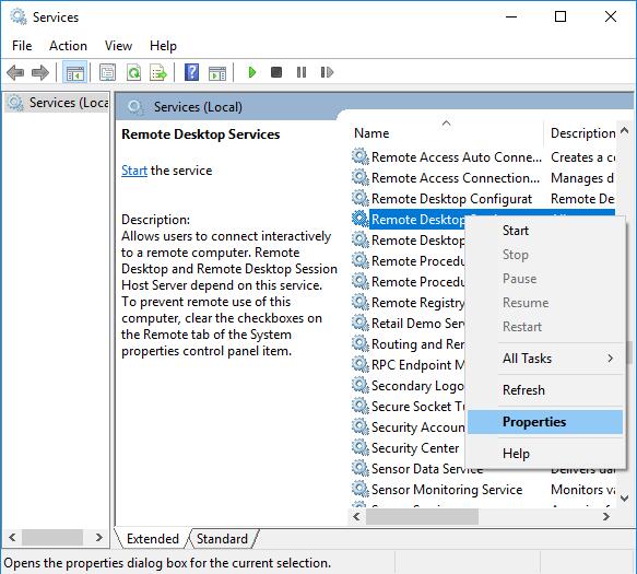 remote desktop services manager windows 10