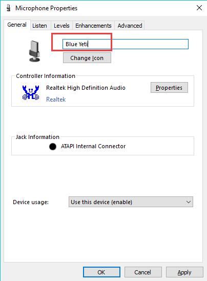 blue yeti microphone not recognized