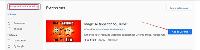 magic actions for youtube