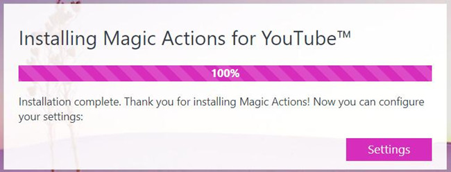 magic actions youtube settings