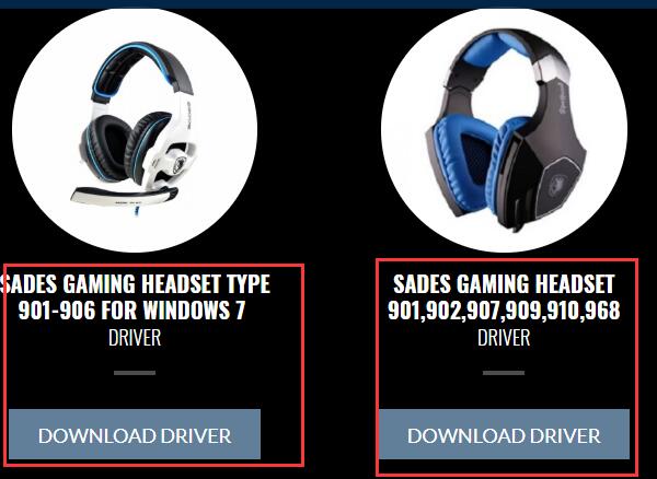 sades headset driver in sades official site