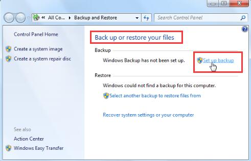 back up now on windows 7 home premium