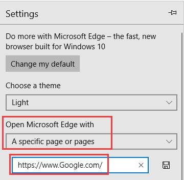 set google homepage in microsoft edge