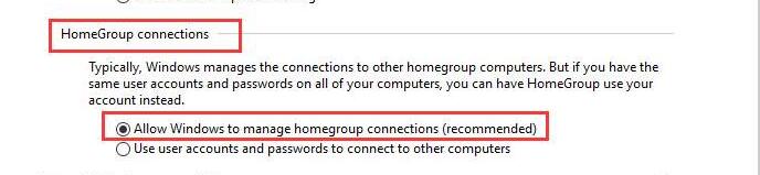 allow windows to manage homegroup connections