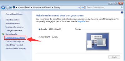change display settings in windows 7