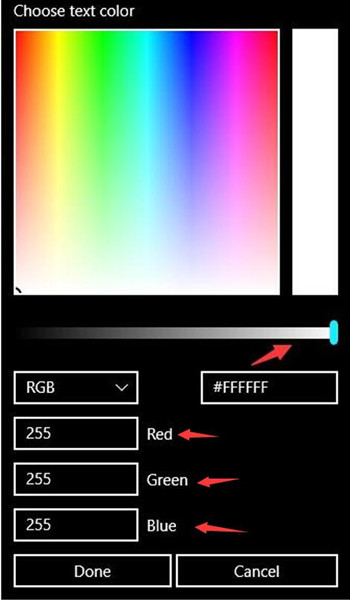 change text color in high contrast