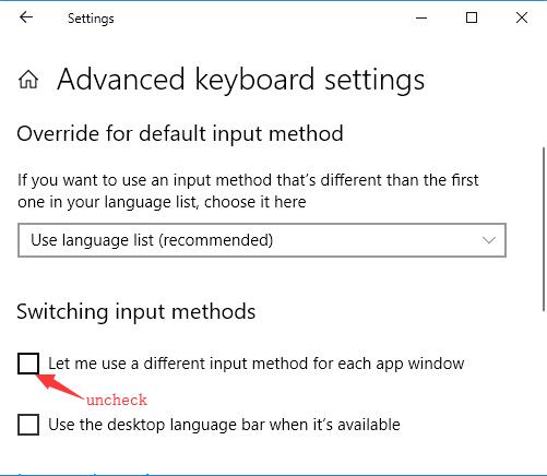 let me use a different input method for each app window