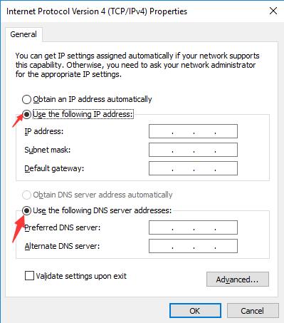 set static ip address